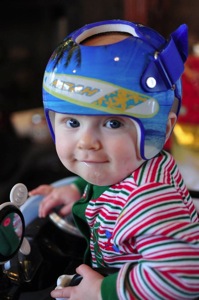 Noah and helmet